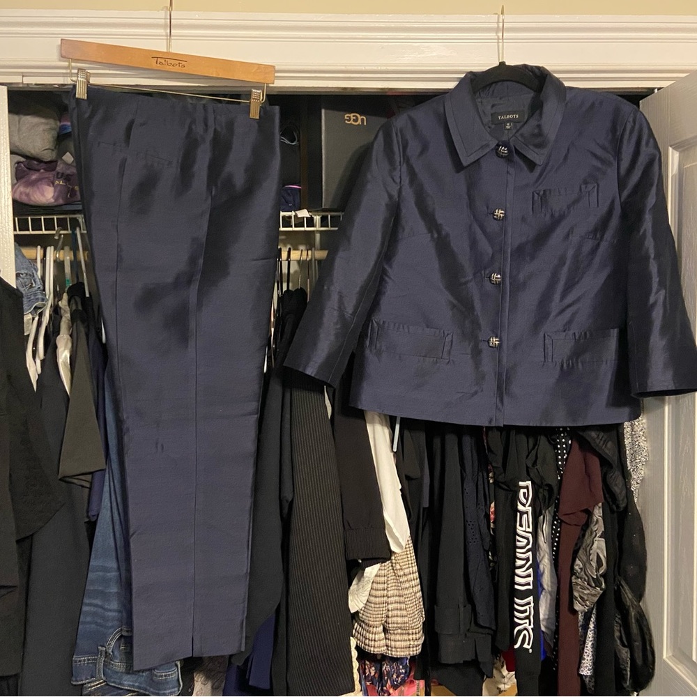 Talbots Silk Pants Suit Pants size 10 Jacket size 12